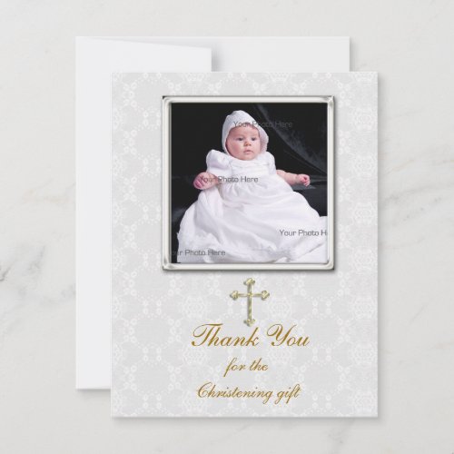 White Lace Religious Photo Card