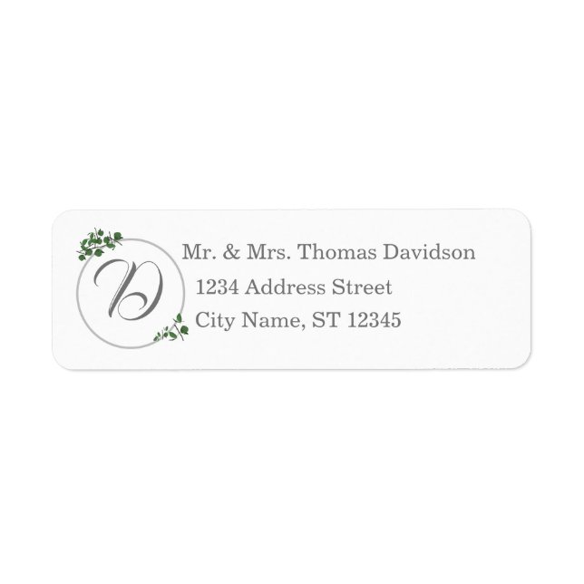 White Lace & Rose Leaves Return Address Label (Front)