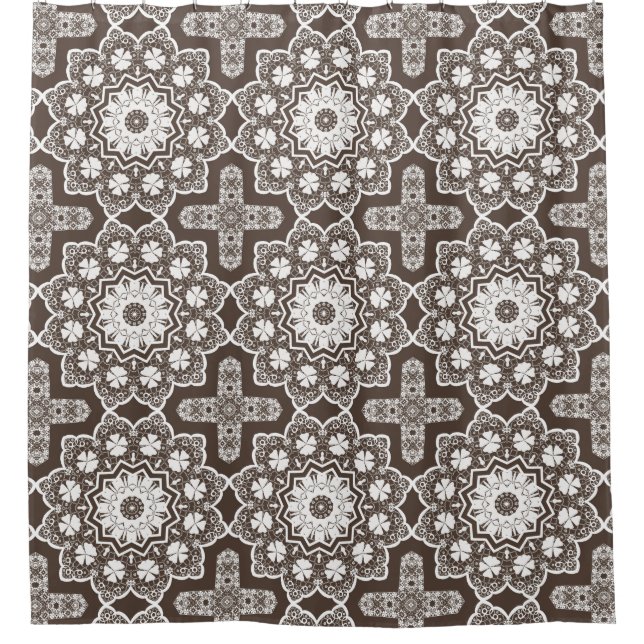 White lace shower curtain (Front)