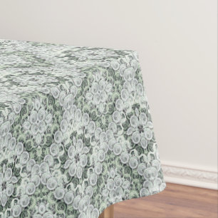 White Lace Swirl Tablecloth