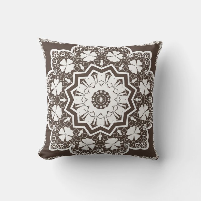 White lace throw pillow (Front)
