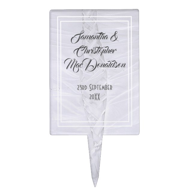 White lace wedding cake topper (Front)