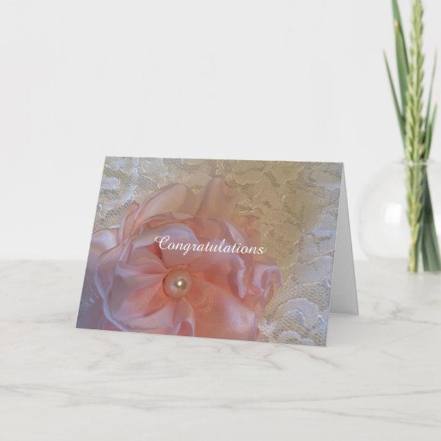 White Lace Wedding Congratulations Card (Front)