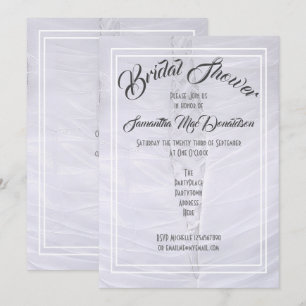 White lace wedding dress bridal shower invitation