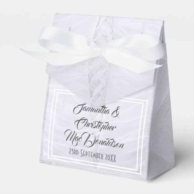 White lace wedding dress favor boxes (Front Side)