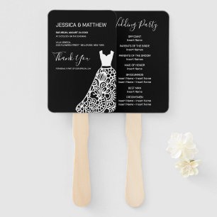White Lace Wedding Dress Hand Fan