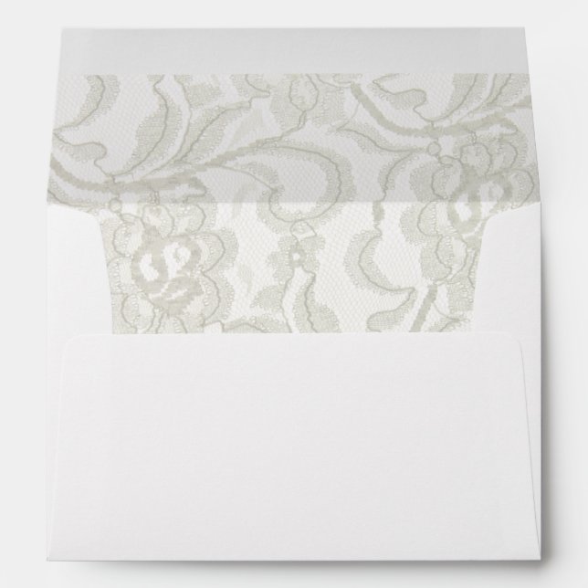 White Lace Wedding Envelope (Back (Bottom))