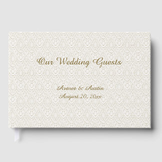 White Lace Wedding Guest Book