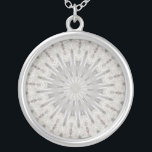 White Lace Wedding Kaleidoscope (Your Words Here) Silver Plated Necklace<br><div class="desc">White Lace Wedding Kaleidoscope

Feel free to add your own words and/or pictures to this item,  or change the background color,  via Zazzle's great customization tools.  This design is also available on many other products. Thanks for stopping by! God bless!</div>
