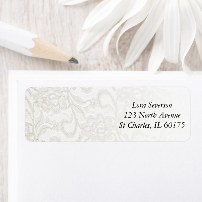 White Lace Wedding Label (Insitu)