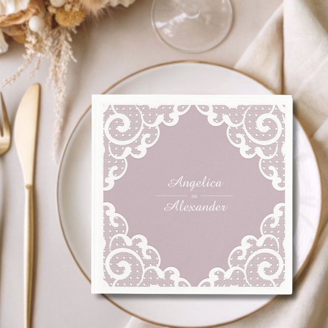 White Lace Wedding Napkins (Creator Uploaded)
