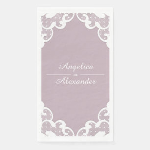 White Lace Wedding Paper Guest Towels