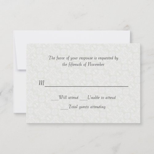 White Lace Wedding Response Card