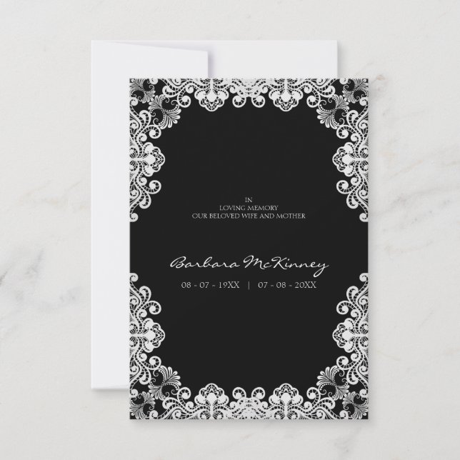 White Lace Wreath Memorial Funeral Loved One (Front)