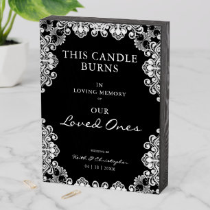 White Lace Wreath Wedding Memories Dear Ones Wooden Box Sign