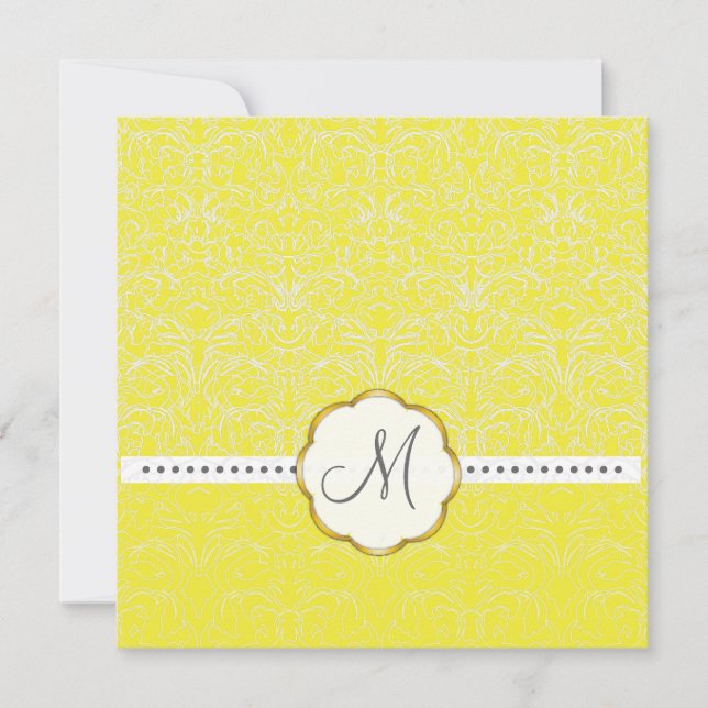 White Lace+ Yellow Accent Wedding Invitations (Front)