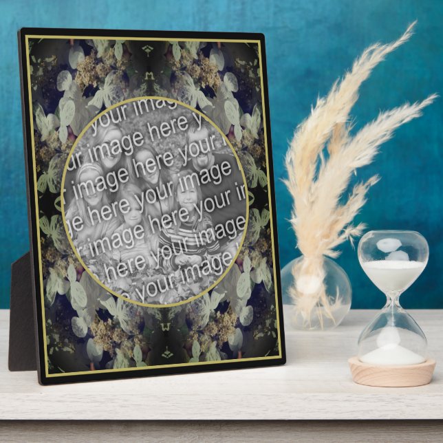 White Lacecap Hydrangea Add Your Photo Plaque (Side)