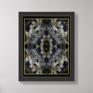White Lacecap Hydrangea Floral Abstract  Framed Art