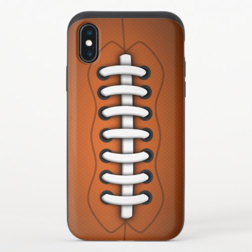 White Laces Orange Brown American Football Clear iPhone XS Slider Case