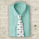 White Lacrosse Black Sticks & Dotted Lines Pattern Neck Tie<br><div class="desc">Sport your team colors with this lacrosse pattern with rows of sticks alternating with lines of balls. Makes a great personalized gift for a player, coach, team or fan. Available in gold, orange, red, yellow, powder blue, white and silver gray. Check out other colors with a white pattern. Matching products...</div>