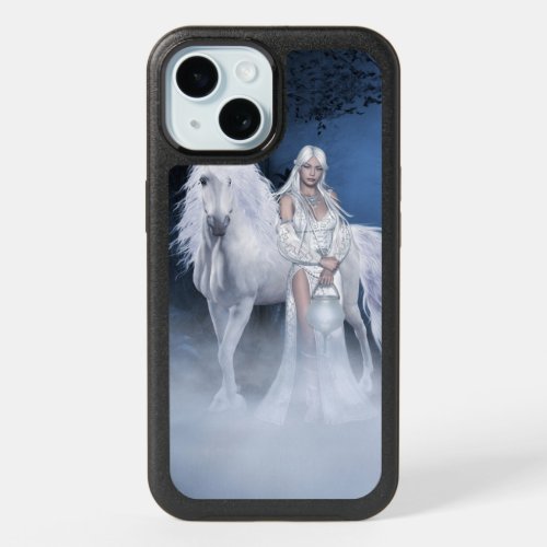 White Lady and Unicorn iPhone 15 Case