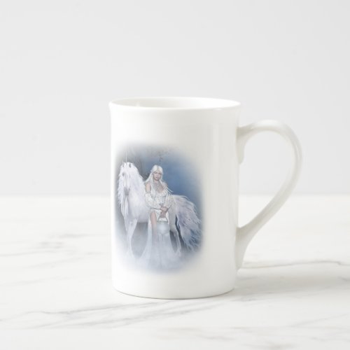 White Lady and Unicorn Tea Cup
