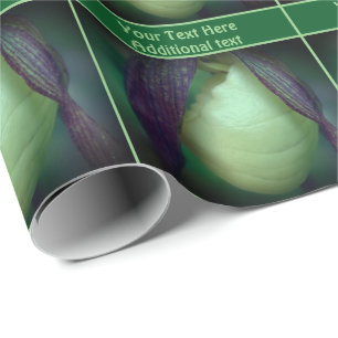 White Lady Slipper Orchid Flower Personalized Wrapping Paper