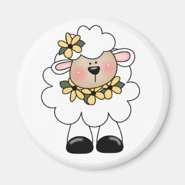 White Lamb T-shirts and Gifts Magnet (Front)