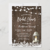 White Lantern String Lights Winter Bridal Shower Invitation (Front)