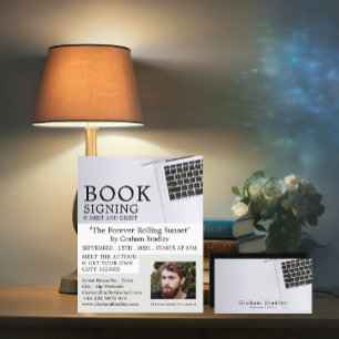 White Laptop, Writers Book Signing Advertising Flyer