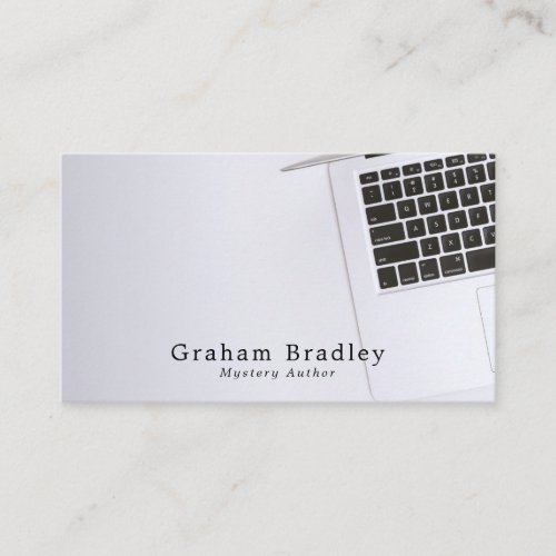 White Laptop Writers Business Card