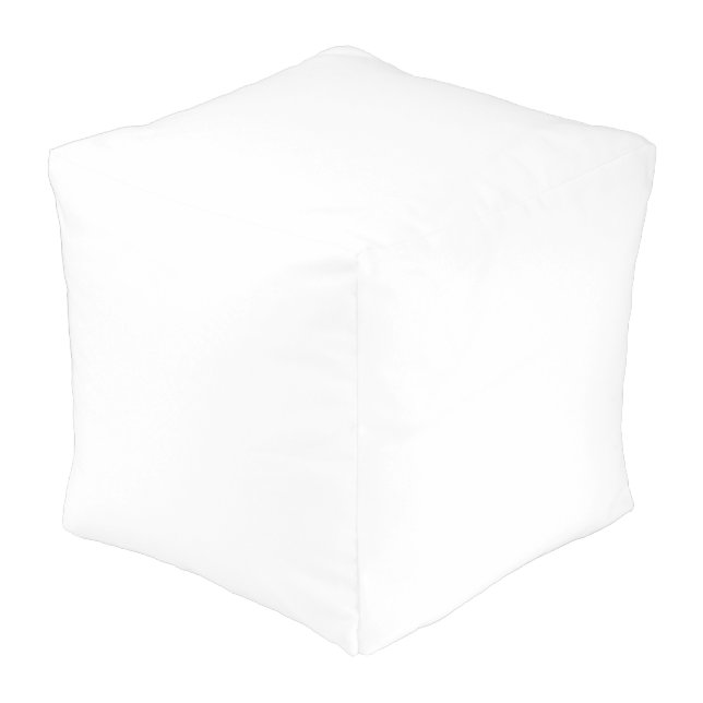 White Large Cube Pouf 18" x 18" x 18" (Angled Front)