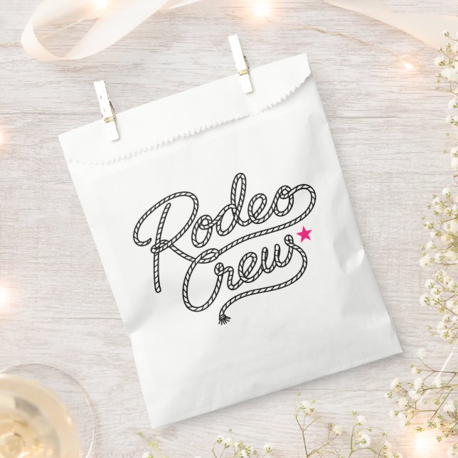 White Last Rodeo Bach Party Gift Favor Bag (Clipped)