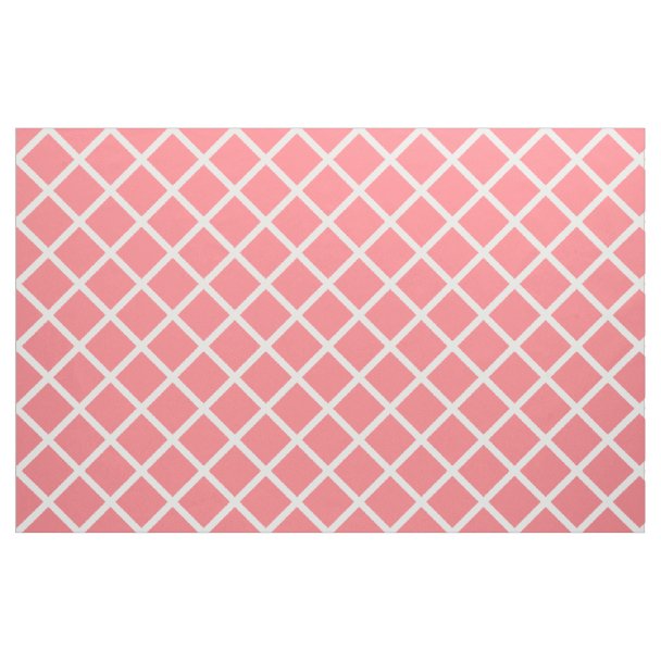 White Lattice on Baby Pink Fabric