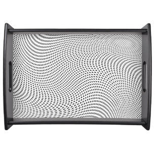 White Lattice Op-Art effect Photo Sample Serving Tray