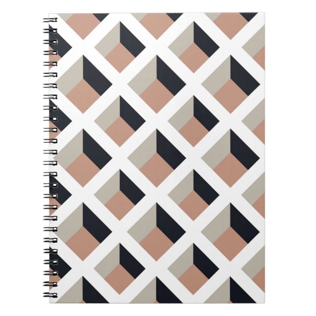 White lattice seamless pattern notebook (Front)