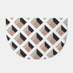 White lattice volume, brown background. doormat