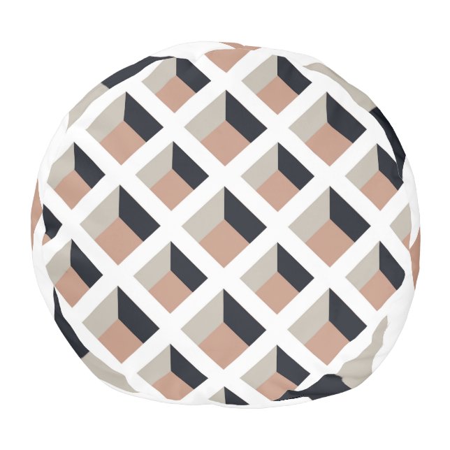 White lattice volume, brown background. pouf (Bottom)