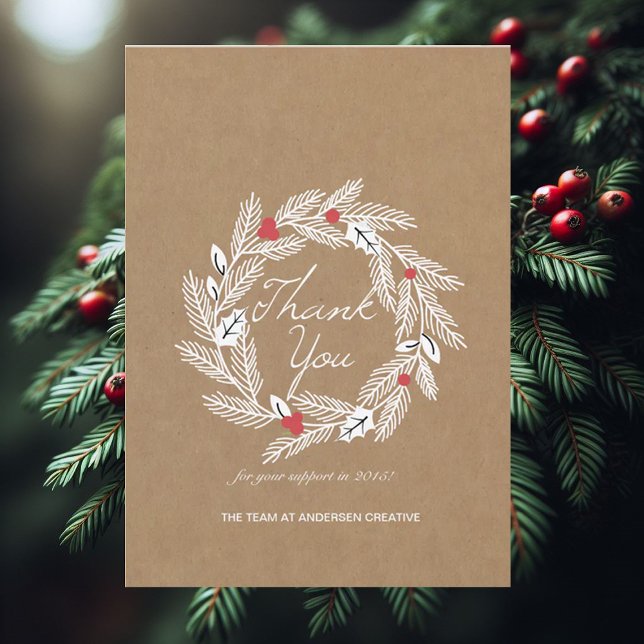 White Laurel Wreath on Kraft Paper Corporate Card (Creator Uploaded)