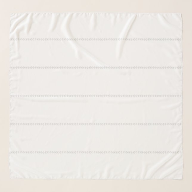 White Leaf Line Pattern  Scarf (Front)