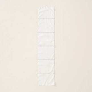 White Leaf Line Pattern Scarf