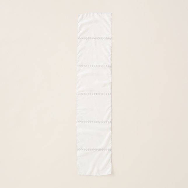 White Leaf Line Pattern  Scarf (Front)