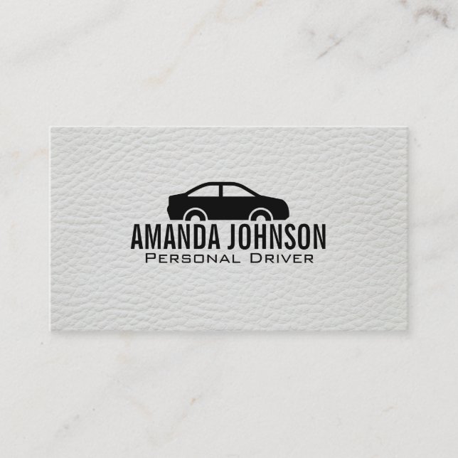 White Leather | Automobile Business Card (Front)