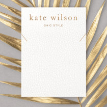 White Leather (image) Necklace Display Card