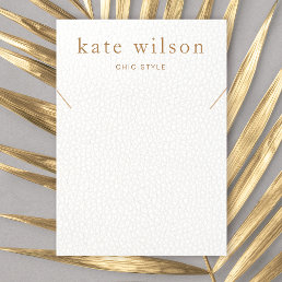 White Leather (image) Necklace Display Card
