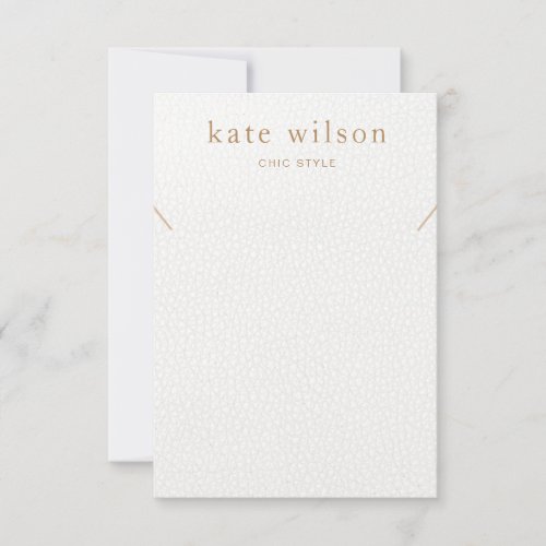 White Leather image Necklace Display Card