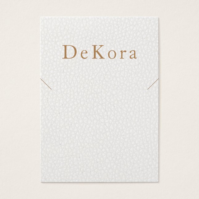 White Leather Necklace Display Card (Front)