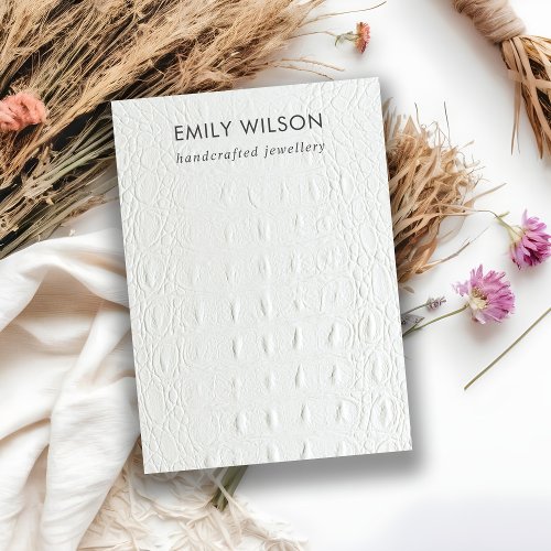 White Leather Texture Blank Jewelry Display Business Card