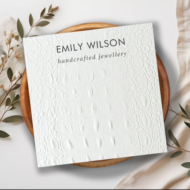 White Leather Texture Blank Jewelry Display Card (Creator Uploaded)