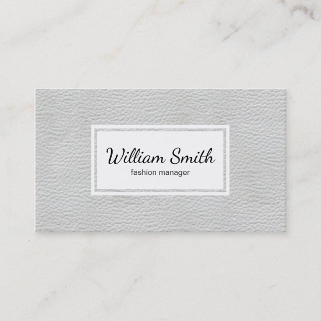 White Leather Texture Business Card (Front)